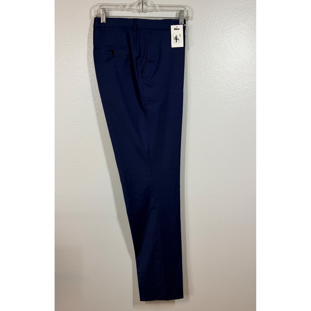 Cricketeer Dress Pants Mens 38x34 Navy Blue Flat Front Trousers Wool Blnd NWT
